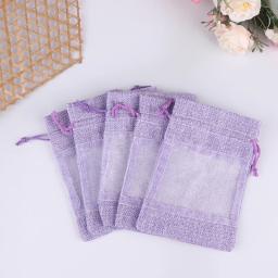 Drawstring Sacos Vazios com Janela Transparente Organza, Bolsas De Jóias, Serapilheira Presente, Favores Do Casamento, Festa De Natal, 5Pcs - Image 5