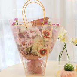 Portátil Flor Sacola, PVC Transparente, Rose Bouquet, Sacos De Embrulho, Caixas De Presente, Casamento, Festa De Aniversário, Embalagem Decoração - Image 4
