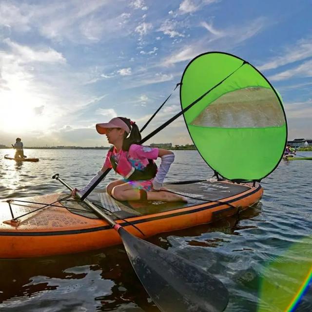 Kayak Portátil Dobrável com Sombra e Acessórios para Paddleboard, Windsurf e Canoagem