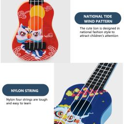 Mini guitarra ukulele para crianças, 4 cordas, instrumentos musicais, brinquedos de educação infantil para iniciantes e crianças, 21 Polegada - Image 6