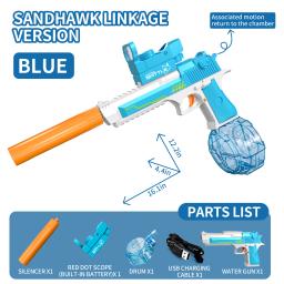Electric Desert Eagle Water Gun Toy para crianças, totalmente automático, tiro, ao ar livre, praia, luta, brinquedo, menino, menina, presente, verão - Image 2