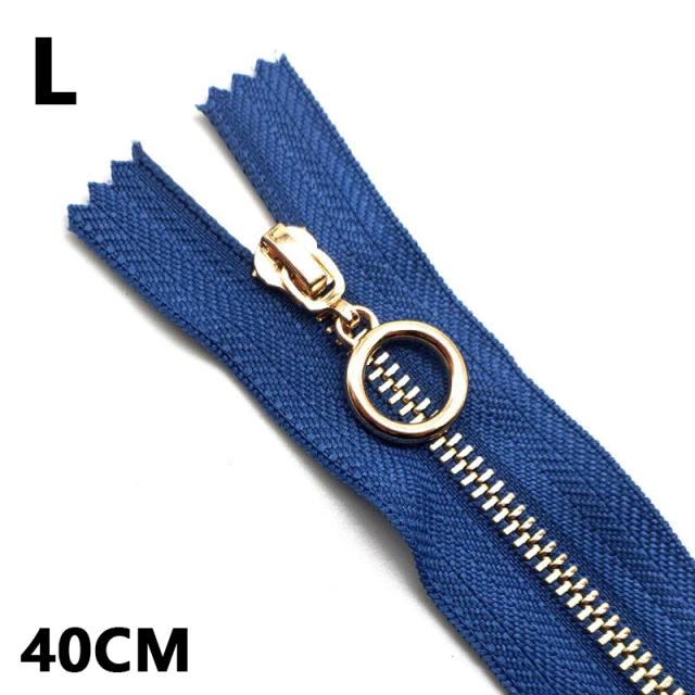 Fechos de Metal Close-End com Zíper de Fechamento Automático para Roupas e Projetos DIY, Disponíveis em Vários Tamanhos: 15cm, 20cm, 30cm e 40cm