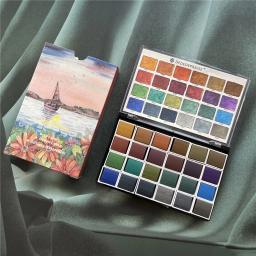 Conjunto de arte artística profissional, 24 cores, pintura em aquarela, kit de arte portátil para estudantes, projetos de arte escolar, papelaria - Image 5