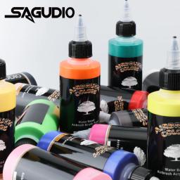 SAGUD-Air Brush Tinta Acrílica Borne Aquático, Tinta Airbrush para Modelar Arte, Têxtil, Sapatos, Madeira, DIY, Artesanal, 18 Cores, 100 ml por Garrafa - Image 4