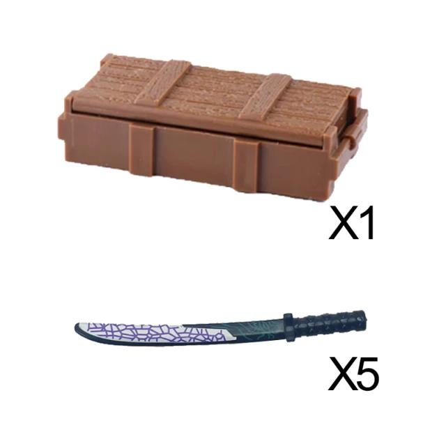 Conjunto de Blocos de Construção Militar com Figuras, Armas e Acessórios para Crianças - Kit de Brinquedos de Aventura Samurais e Camuflagem