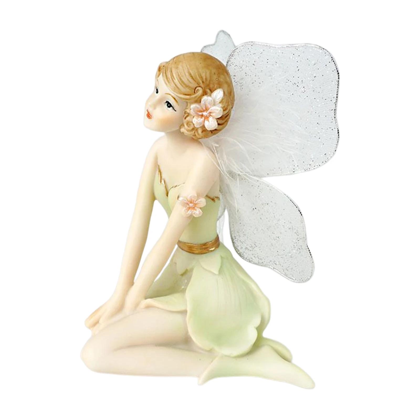 Resina Flor Estátuas De Fadas Art Ornament Miniature Fadas Estatueta Artesanato Holiday Gift Home Decor para Jardim Pátio - Image 1