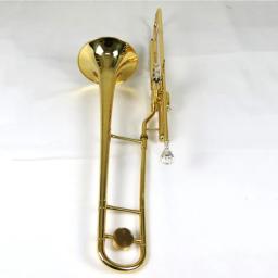 High Bb Piston Trombone Instrumentos Musicais, Corpo De Latão Amarelo, Acabamento De Laca Com Estojo, Bocal - Image 1