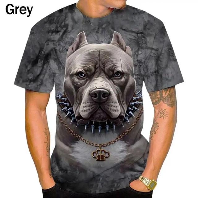 Camiseta Casual 3D para Cachorros Fofos e Divertidos - Gola-O, Manga Curta e Plus Size para o Verão