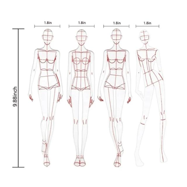 Régua de Ilustração de Moda para Design de Roupas e Costura: Ferramenta Ideal para Criadores e Amantes do Artesanato