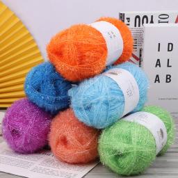 Linha De Seda De Vidro Colorido Para Saco De Boneca DIY, Seda Dourada, Toalha De Lavagem De Louça Coreana, Linha De Seda Brilhante, Tecido À Mão, 100g por Rolo - Image 3