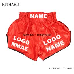 Shorts de boxe personalizados com logotipo personalizado para homens e mulheres, roupas de artes marciais, calças Kickboxing, MMA, Muay Thai - Image 1