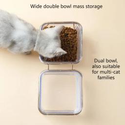Cat Double Bowl Novo com Suporte Pet Kitten Puppy Transparente Food Feeding Dish Metal Elevado Alimentador De Água Dog Bowl Suprimentos - Image 2