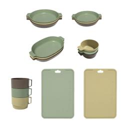 Outdoor Camping Talheres Set, Talheres Set, copos, pratos, empilháveis Talheres Utensílios - Image 1