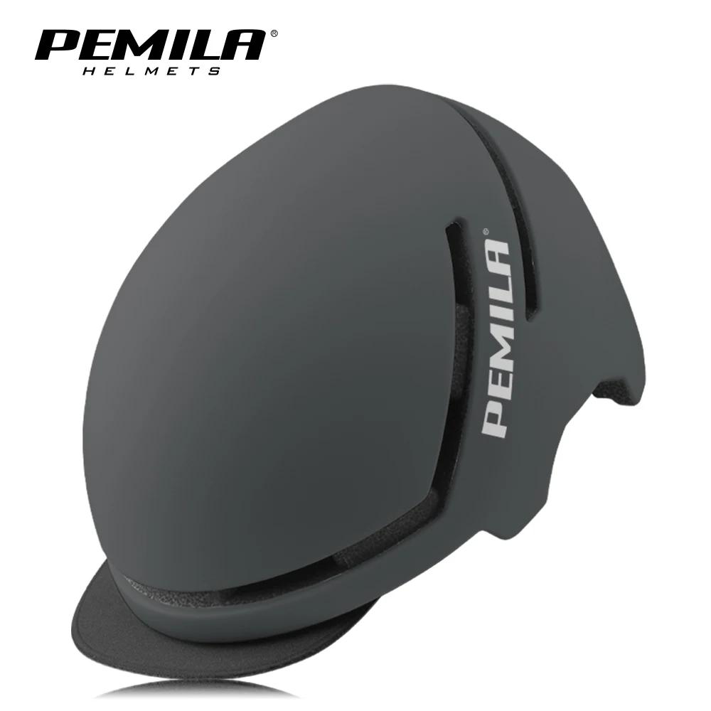 PEMILA-Capacete De Ciclismo Urbano Commuter com Chapéu De Pano, Capacete De Bicicleta Dobrável, Energia Elétrica Assistida Capacete De Bicicleta MTB, Beirais, Scooter - Image 1