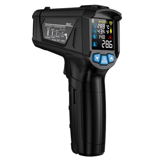 Termômetro Infravermelho Digital IR02C Profissional para Uso Interno e Externo - Ideal para Cozinha Industrial e Medição a Distância sem Contato