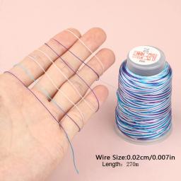 Fio Colorido Arco-íris para Costura, Suprimentos Artesanais, Linha de Bordado, Fazer Jóias, Acessórios de Vestuário DIY, 0.2mm, 3 Vertentes - Image 6