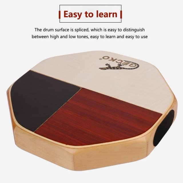 Gecko Cajon Tambor de Mão Portátil: Percussão Versátil para Viagens e Camping em 3 Cores com Duplo Efeito Sonoro