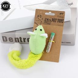 Brinquedos para gatos animais de estimação gato brinquedo mint mouse combinação com cauda longa suprimentos pelúcia travesseiro boneca animais estimação cães interativos ratos cauda catnip - Image 6