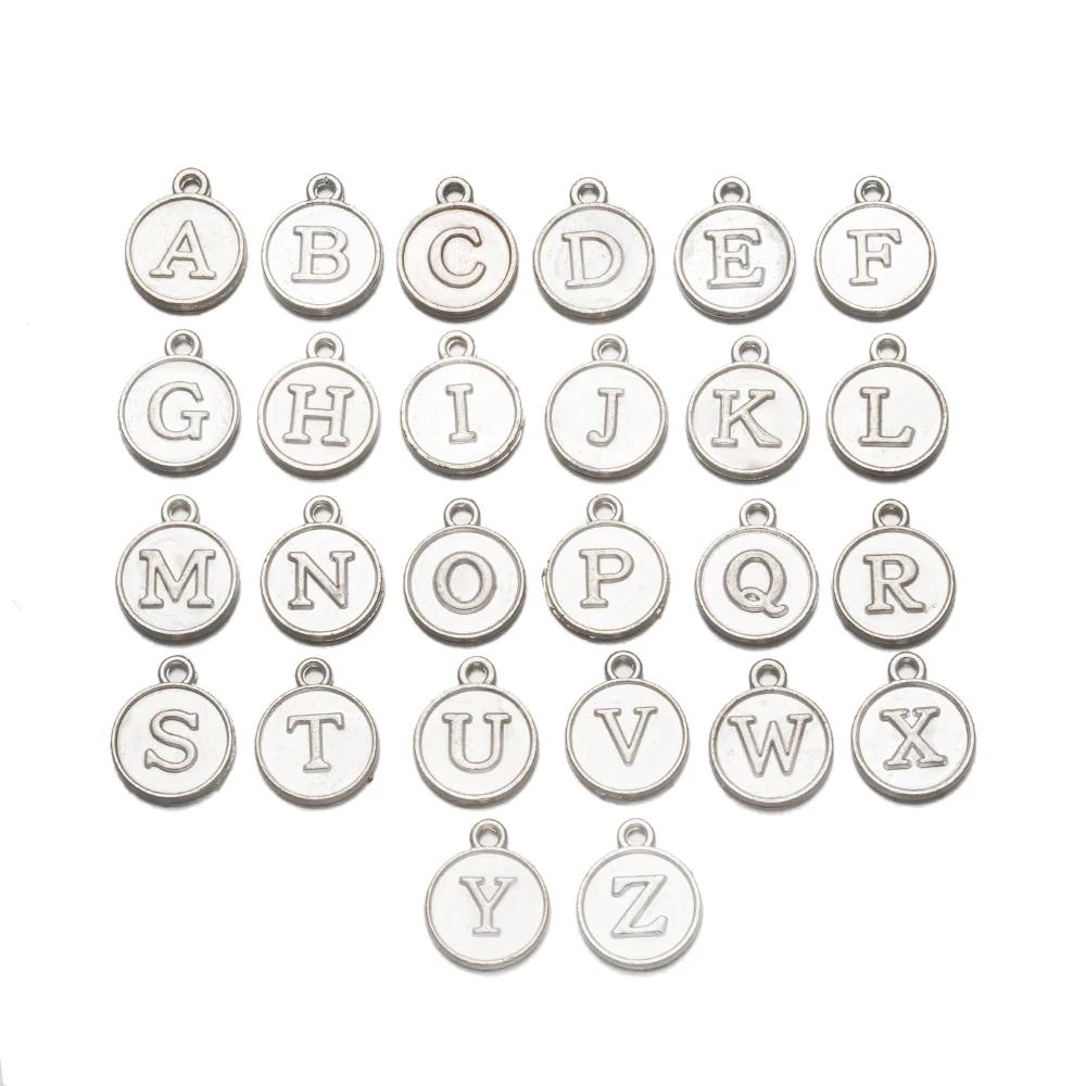 Alfabeto Encantos Letra para Fazer Jóias, Pingente para DIY, Pulseira Inicial, Colar, Brinco, Artesanato, Suprimentos de Material, 26PCs - Image 1