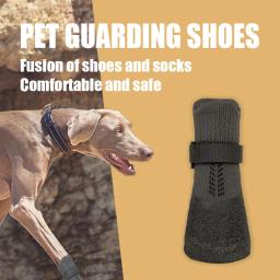 Suprimentos para animais de estimação, sapatos para cães, proteção para patas de cachorro, botas de neve anticongelantes, sapatos de inverno para cães, cabelo dourado de pelúcia, labrador border collie - Image 1