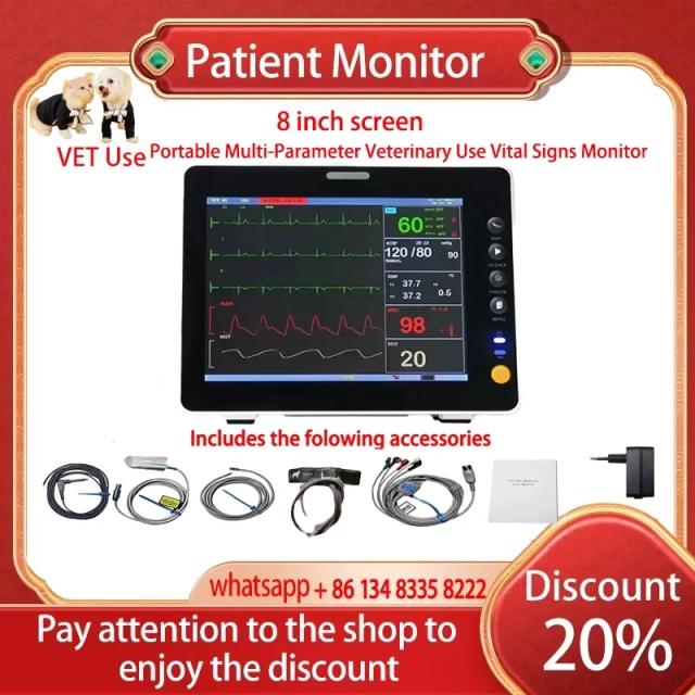 Monitor Portátil Multiparamétrico de Sinais Vitais Tela 8"