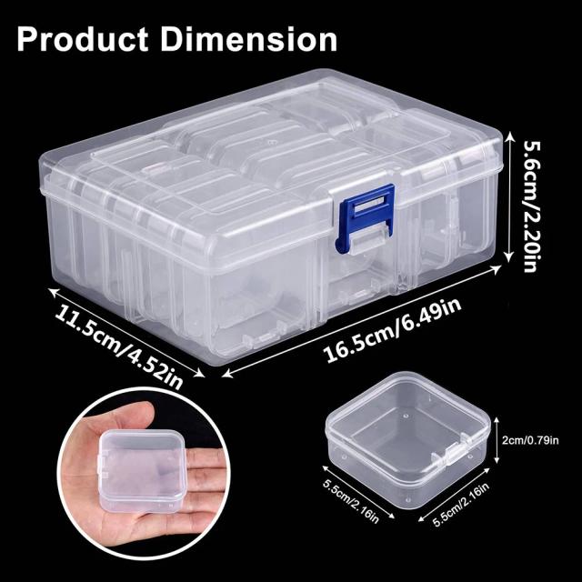 Caixa de Armazenamento Transparente para Materiais de Beading e Artesanato, Ideal para DIY e Suprimentos de Jóias - 1 Peça
