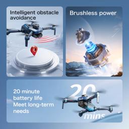 Novo GT8 GPS drone professional versão 8K câmera três eixos PTZ vôo visão controle remoto motor sem escova grande tela controle remoto dobrável drone gift pack - Image 3
