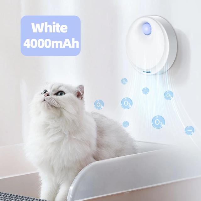 Purificador de Odor Inteligente ROJECO 4000mAh para Caixa de Areia de Gato - Desodorizador Automático para Pets