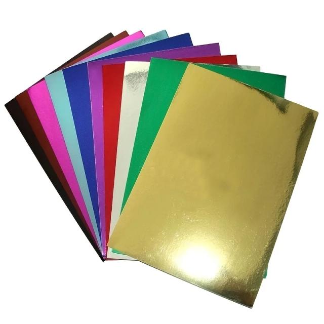 Conjunto de 10 Folhas de Papel Estacionário Dourado e Prateado para Artesanato, Scrapbook e Convites de Casamento