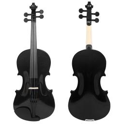 4/4 avançado violino preto acústico de madeira maciça violino instrumento de cordas profissional com caixa de arco - Image 4