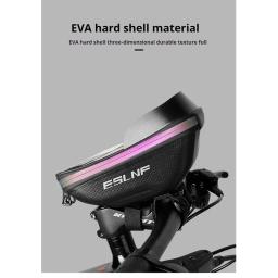 ESLNF-Waterproof Hard Shell Phone Bag, Cycling Bag, Handlebar Bag, Grande Capacidade, Touchscreen Compatível, Acessórios de bicicleta - Image 3
