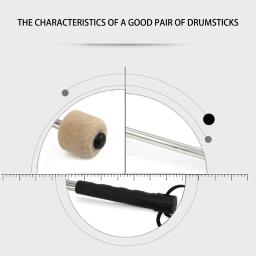 Sentiu cabeça marretas de percussão, tímpanos varas com punho de aço inoxidável, bumbo malho, branco, 2pcs - Image 6