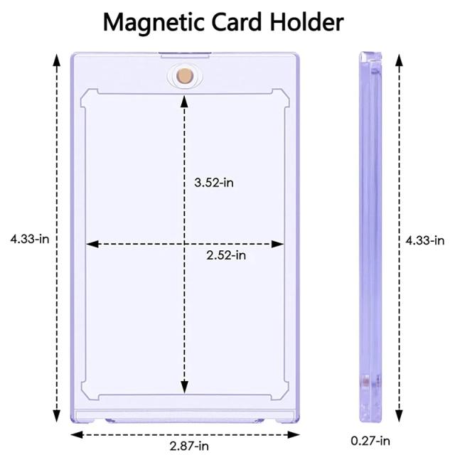 Suporte Acrílico para Cartões Comerciais e Brinquedos de Beisebol - Presente Perfeito para Crianças, Medindo 2.87x4.33" em 35PT, 1 Unidade