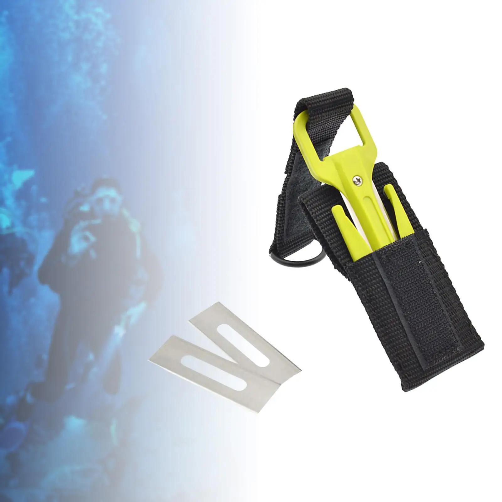 Aço inoxidável Scuba Dive Line Cutter com Webbing, Segurança Snorkeling Facas para Natação, Esportes Aquáticos, Mergulho Livre Surf - Image 1