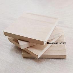 Folha De Madeira Quadrada Artesanal para Coaster, Mesa De Areia Sólida, Material Modelo De Construção, DIY Decoração De Casa, 1cm De Espessura - Image 5