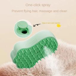 Pente de silicone com spray de água para cão e gato, escova de massagem com massagem elétrica embutida, depilação de animais, acessórios de preparação - Image 2