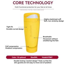 Loogdeel-Caneleiras de futebol para crianças e jovens adultos, manga flexível para guarda de perna, 1 par - Image 3