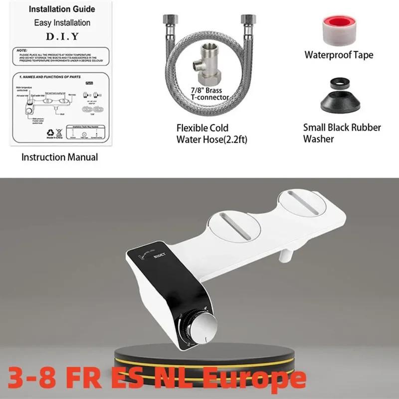 1 conjunto de bidê portátil para mulheres, acessório de vaso sanitário autolimpante com lavadora de spray não elétrica, acessórios higiênicos para banheiro - Image 1