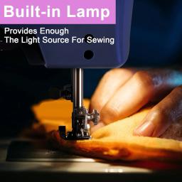 Máquina de costura portátil 505a, velocidades duplas, artesanato doméstico, overlock com 12 pontos, pedal de calcador para iniciantes - Image 4