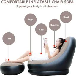 Conjunto de cama reclinável dobrável ao ar livre com bomba de ar, 2-em-1, Lounge, preguiçoso, portátil, apto para Camping, RV, quintal, reclinável - Image 5