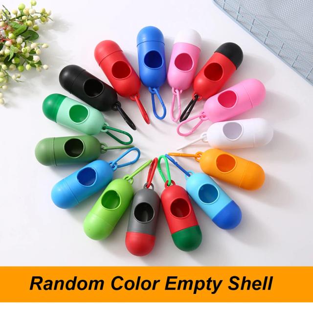Dispenser prático para sacos de cocô de pets, ideal para limpeza e descarte de resíduos caninos