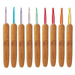 Agulhas De Tricô De Bambu para Artesanato DIY, Ganchos De Crochet, Bordados, Tricô De Madeira, Ferramentas De Tecer, 2.0-6.0mm, 1PC - Image 1