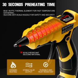 Pistola de cola quente elétrica sem fio, Reparação de soldagem, DIY Tool, Fits Dewalt, Milwaukee, Bateria Makita, 7mm Sticks, 30pcs - Image 3