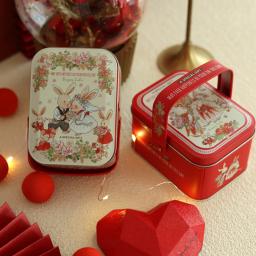 Lata De Armazenamento De Mala Pequena Vintage, Caixa De Doces De Metal, Caixa De Presente, Organizador De Biscoitos, Diversos Podem - Image 1