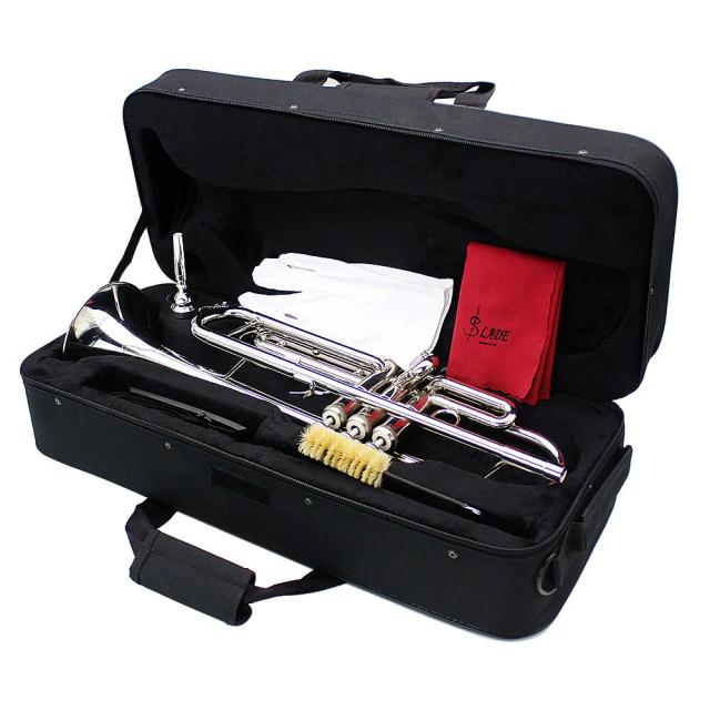Trompete de Bronze Professional Bb com Bocal, Strap Case e Acessórios em Prata - Qualidade Excepcional para Músicos