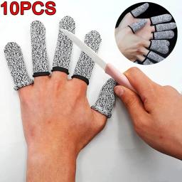 Flexível Anti Cut Fingertip Luvas, Finger Protector Sleeve, Tampa de Segurança de Alta Resistência, Ferramenta de Cozinha, Nível 5, 10Pcs - Image 1
