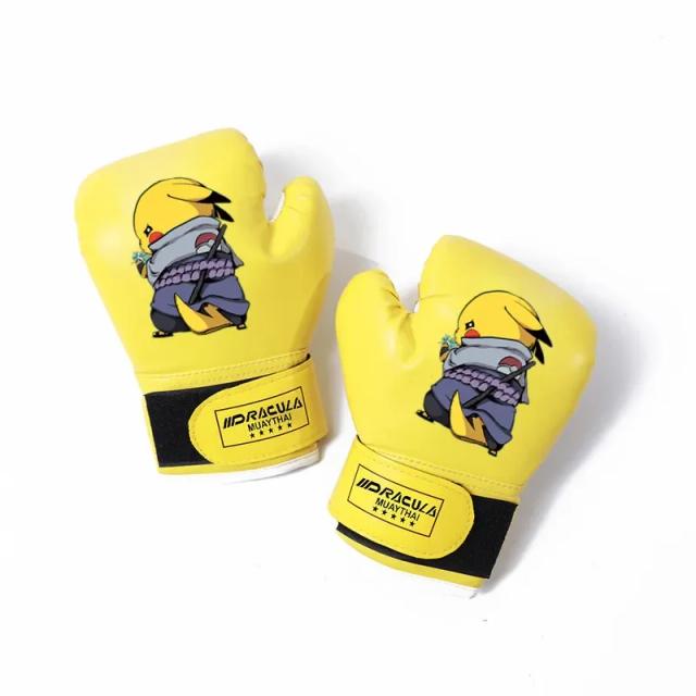Luvas de Boxe Profissional Pokémon Pikachu para Crianças - Treinamento de Luta Sanda e Muay Thai, Anime 6oz e 10oz, Presente Ideal