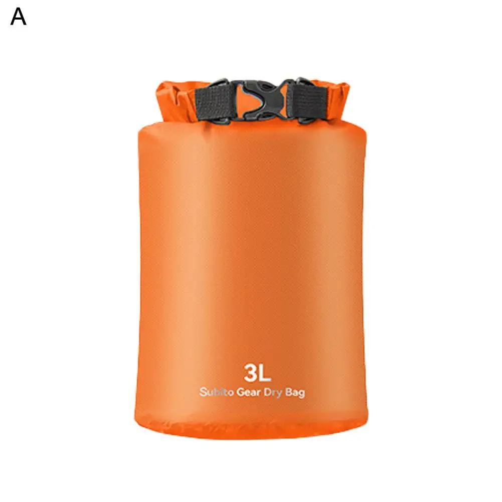 Saco seco impermeável de nylon 70D Saco à deriva Pacote de armazenamento de roupas de natação Rafting Saco de esporte de caiaque 1pc - Image 1