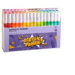 Colorido tinta acrílica canetas esboçando marcadores set escova para caligrafia letras rocha vidro lona metal cerâmica madeira - Image 6