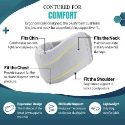 Almofada Ortopédica Cinta De Pescoço, Suporte Cervical, Trator Corretor De Postura, Cinta De Pescoço, Colar Cervical, Alívio Da Dor, Pressão - Image 5